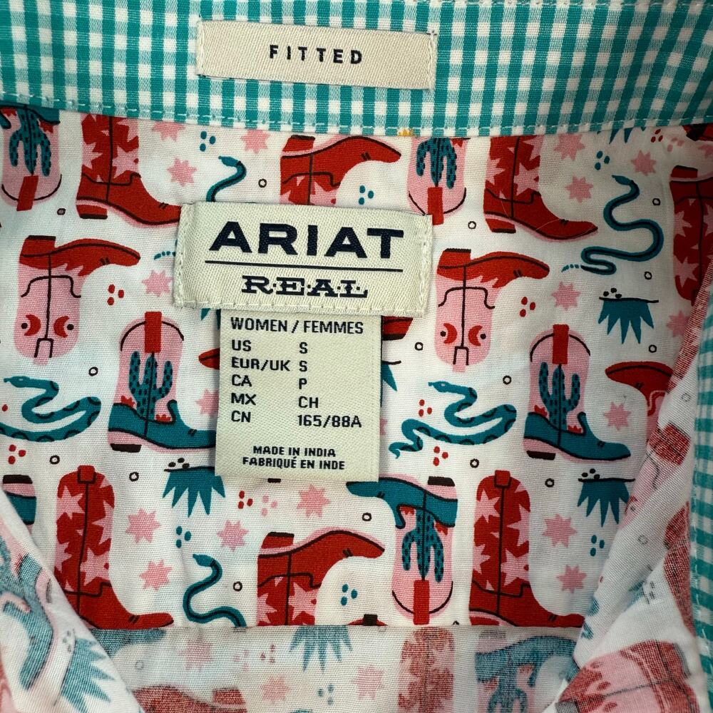 Ariat Kirby Stretch Western Snap Shirt Women's S White NWOT - Picture 7 of 12